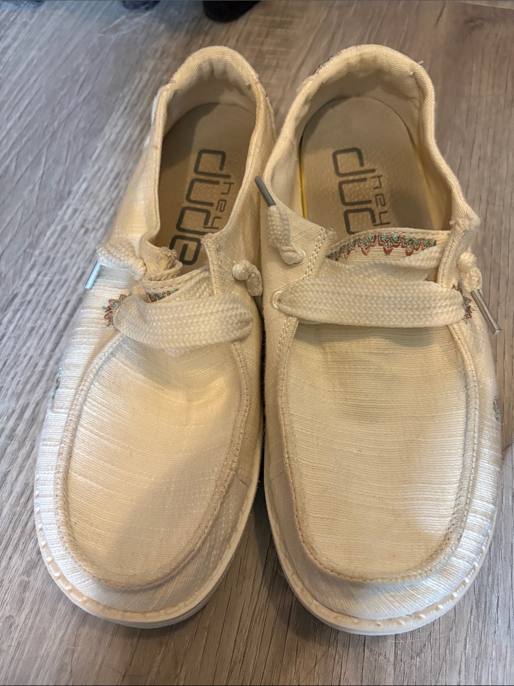 Hey Dude Wendy Flora in Lily White Slip-On Shoes